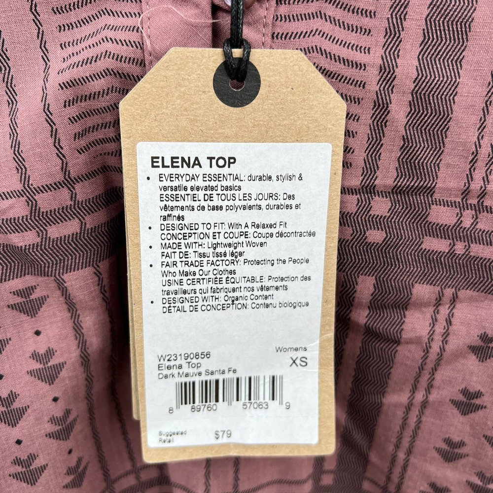 PrAna Women's Elena Top in Dark Mauve Size XS - Picture 4 of 5